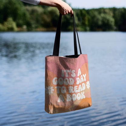 Bookworm Bliss Woven Tote Bag 📚🌸