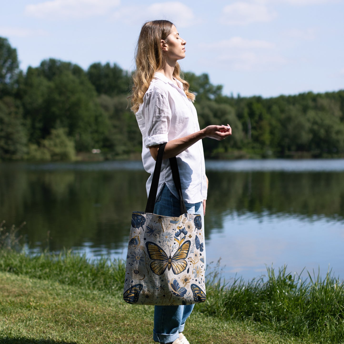 Butterfly Woven Tapestry Tote Bag 🦋🌸