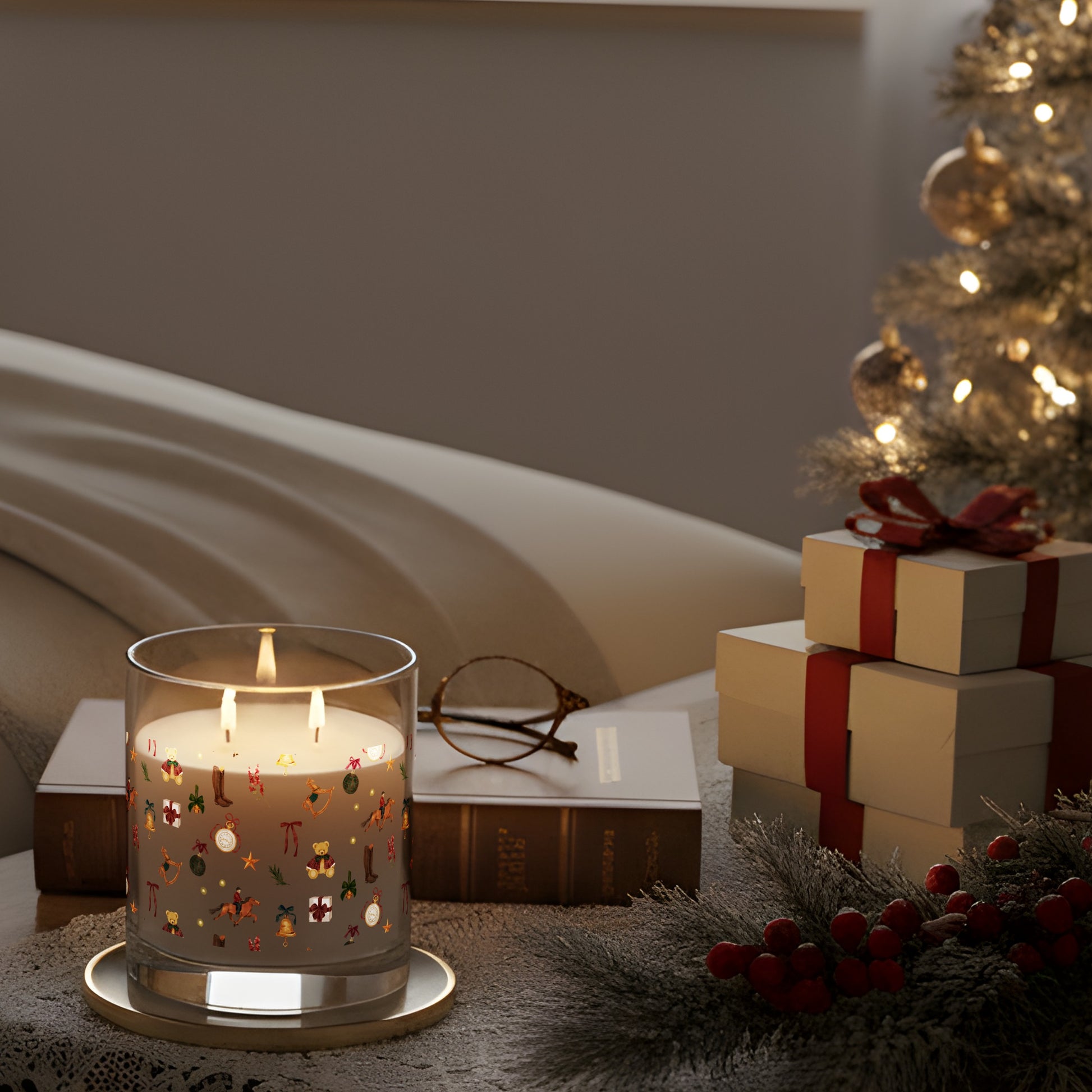 Holiday Season Festive Scented Candle for Christmas Decor