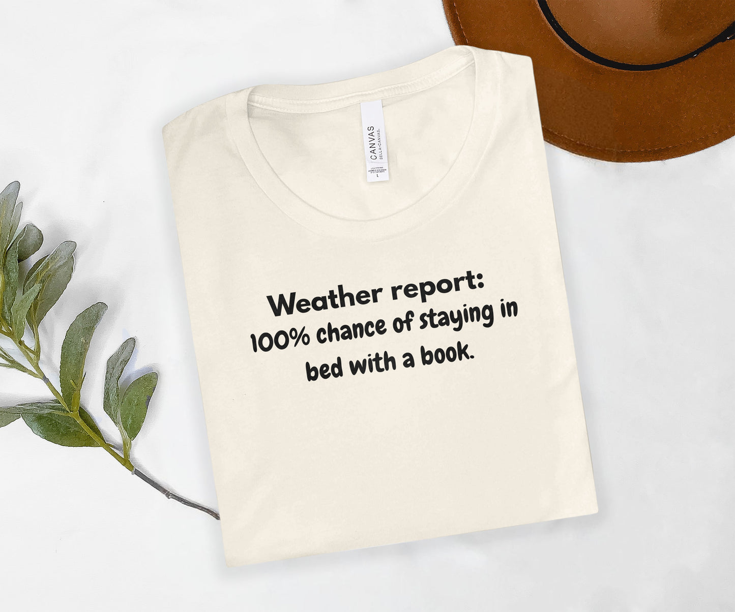 Weather Report Stay in Bed With a Book T-shirt