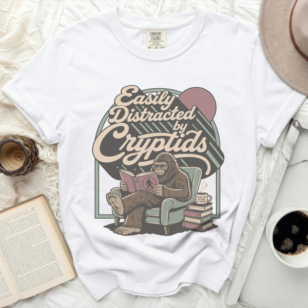 Easily Distracted Cryptid Reader Tee in White