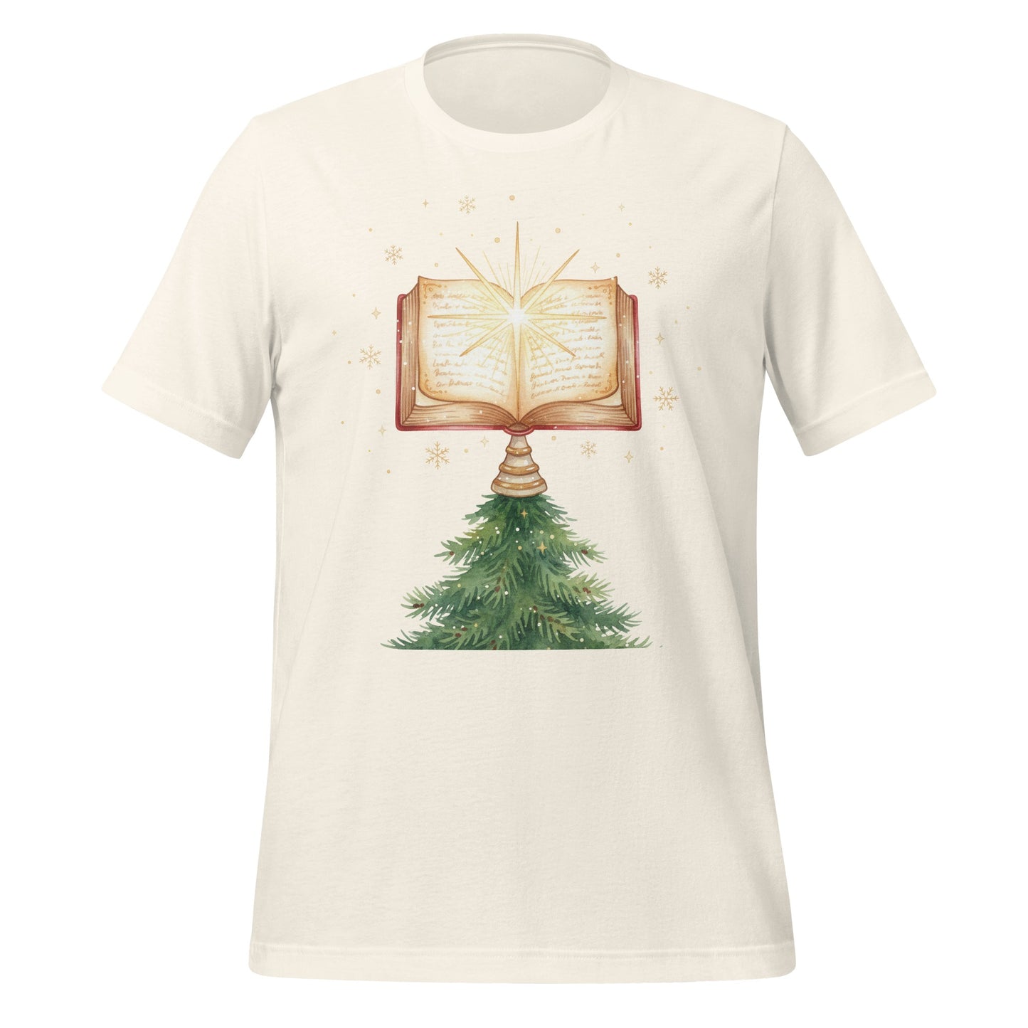 Christmas Tree with Open Book Design T-Shirt