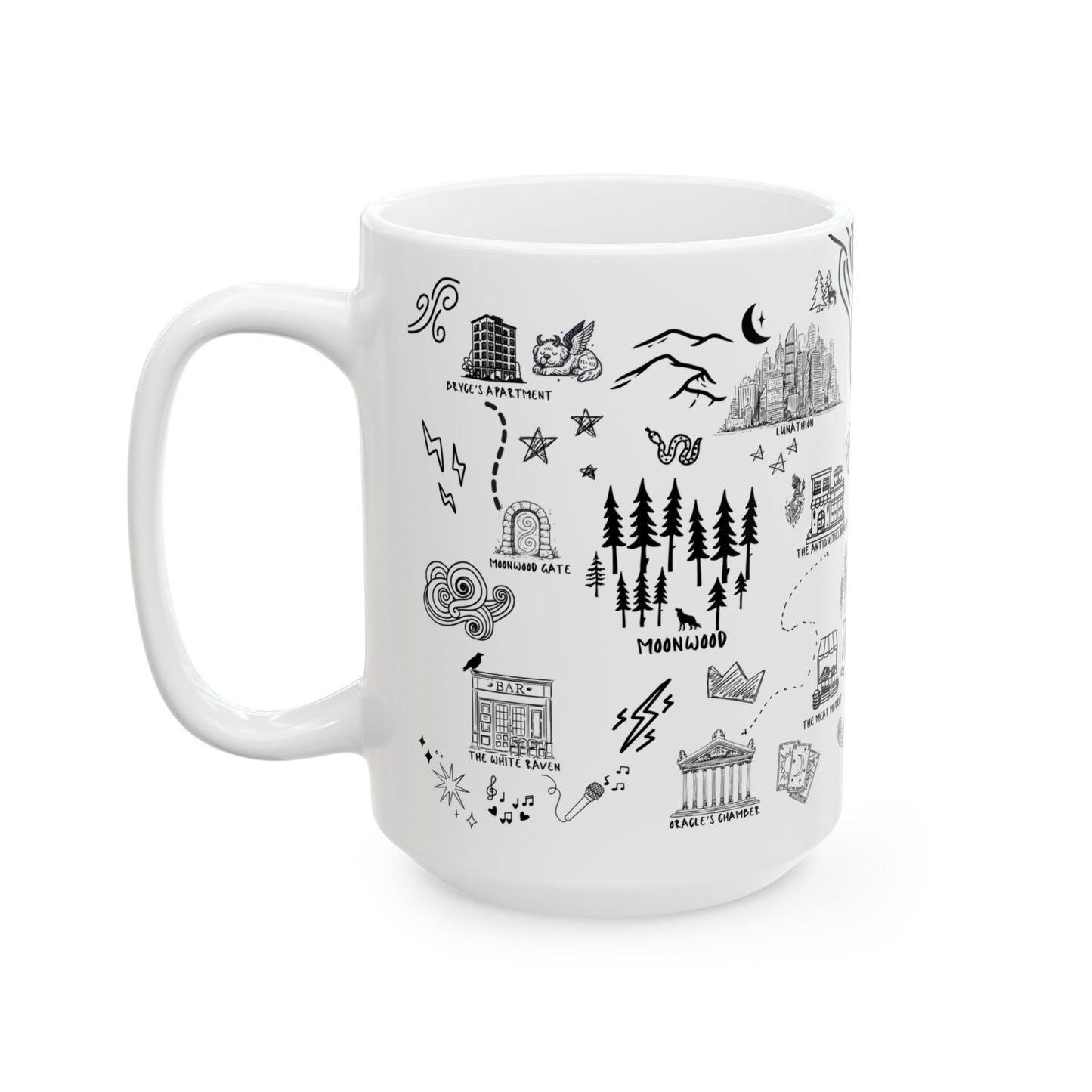 White Crescent City Map Mug
