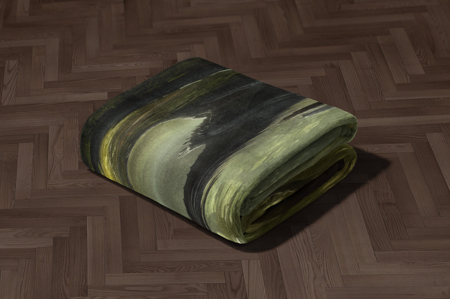 Olive Green Abstract Pattern Comforter Blanket