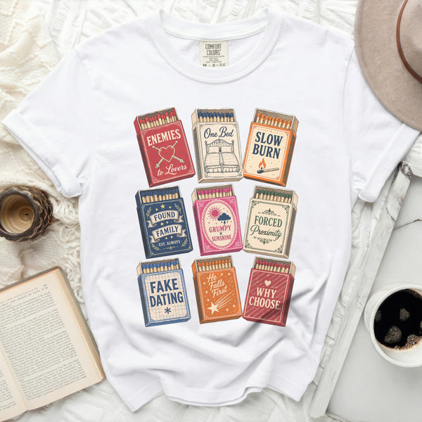 Iconic Romance Trope Matchbox Tee in White