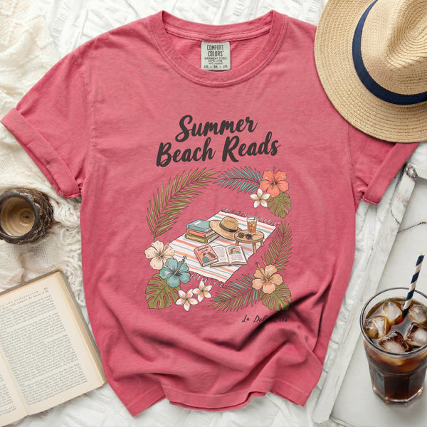 Summer Beach Reads Tropical Tee in Crunchberry