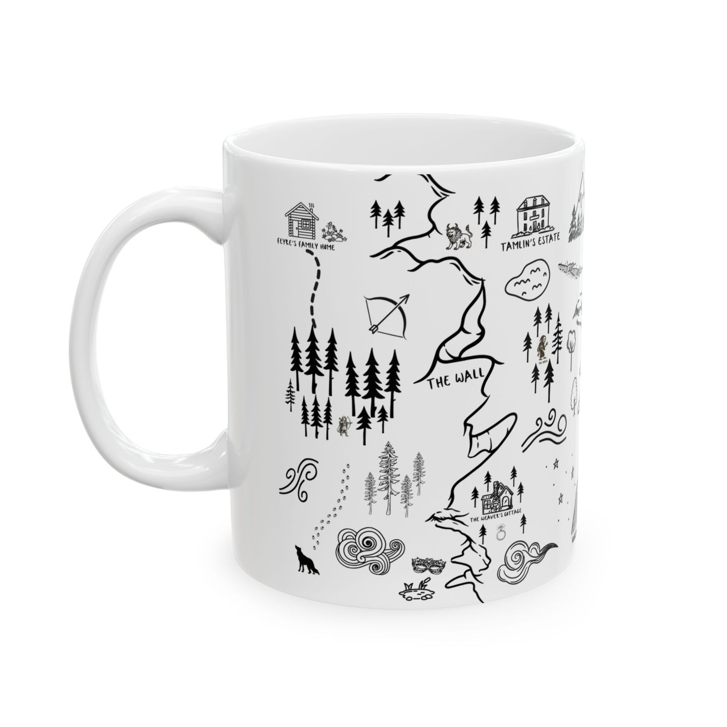 White ACOTAR Map Mug