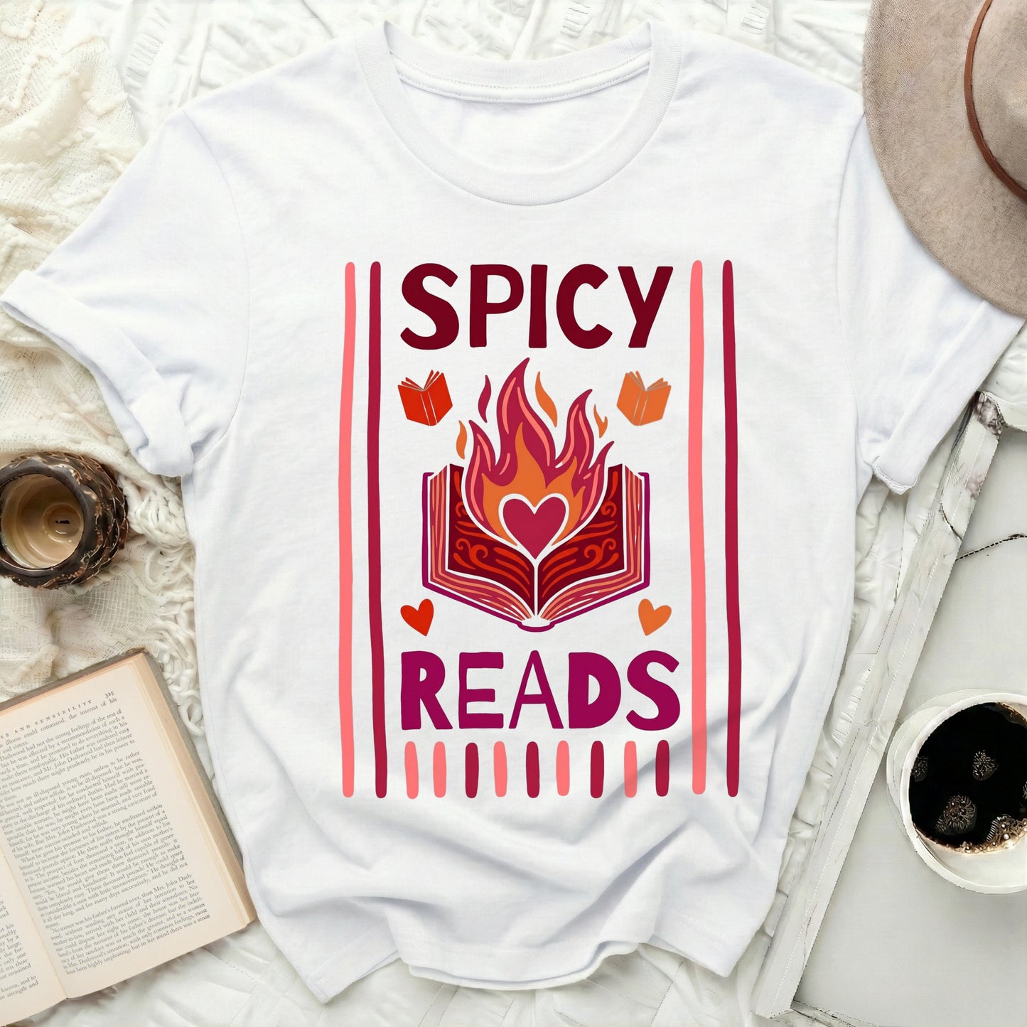 Spicy Reads Flaming Book Heart Design product type
Spicy Reads, Book Lover, Bookworm Gift, Reader Tee, Reading Shirt, Flaming Book, Heart Design, Graphic TShirt, Literary Apparel, Bibliophile Gift, Hot Reads, Novel Fan, Story Teller, Bookish Merch, Romance Reader, Fiction Lover, Book Club, Passionate Reading, Unique Design, Casual Tee