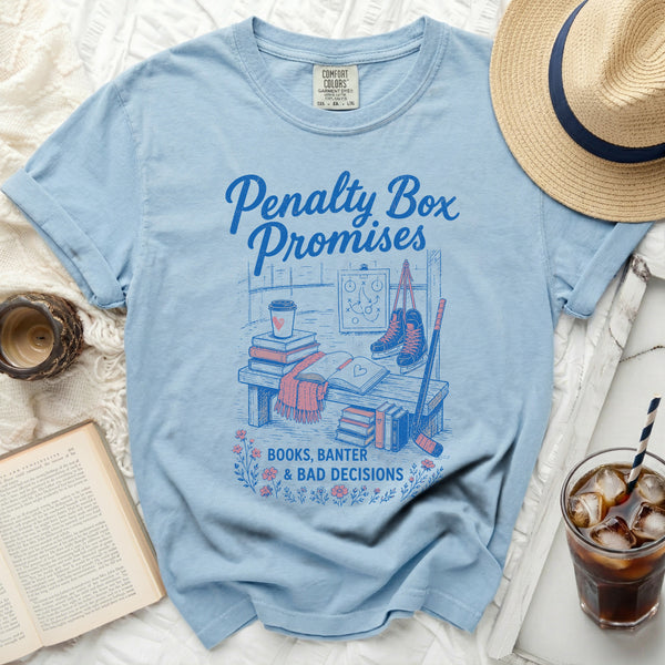 Penalty Box Promises Tee in Chambray