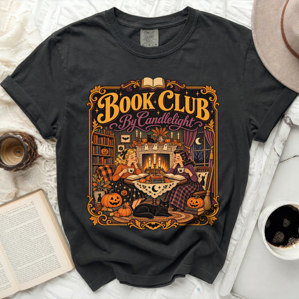 Candlelight Book Club Tee in Black