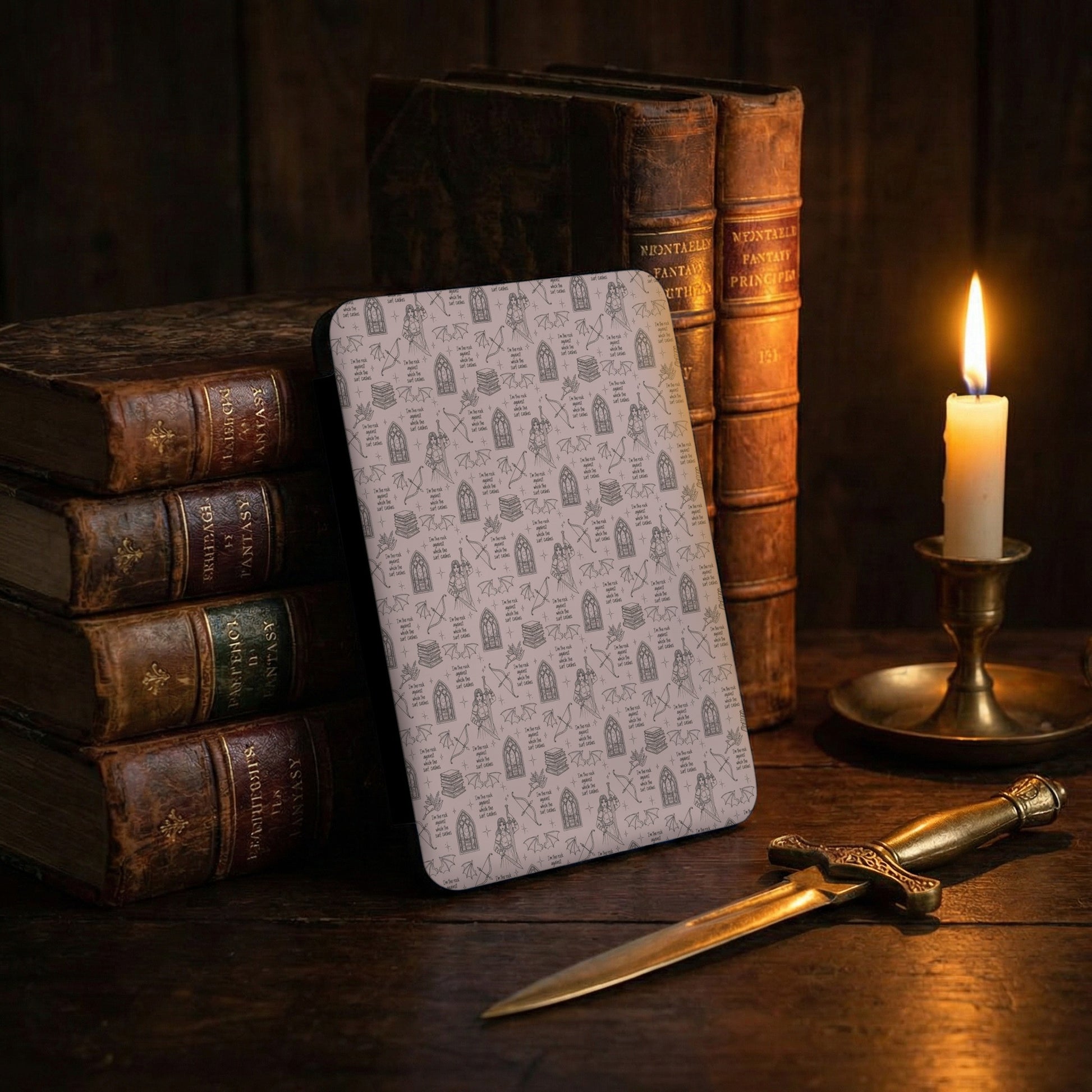 Gothic Fantasy Books Stained Glass Dragon Archer Pattern product type