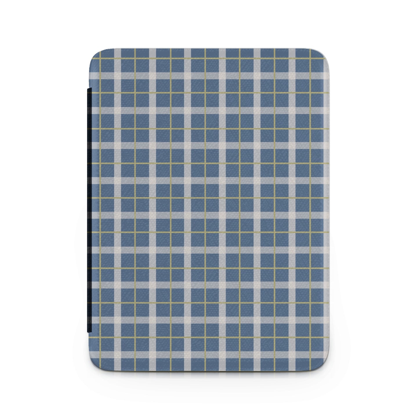 Blue and Grey Plaid Pattern Protective Tablet Cover