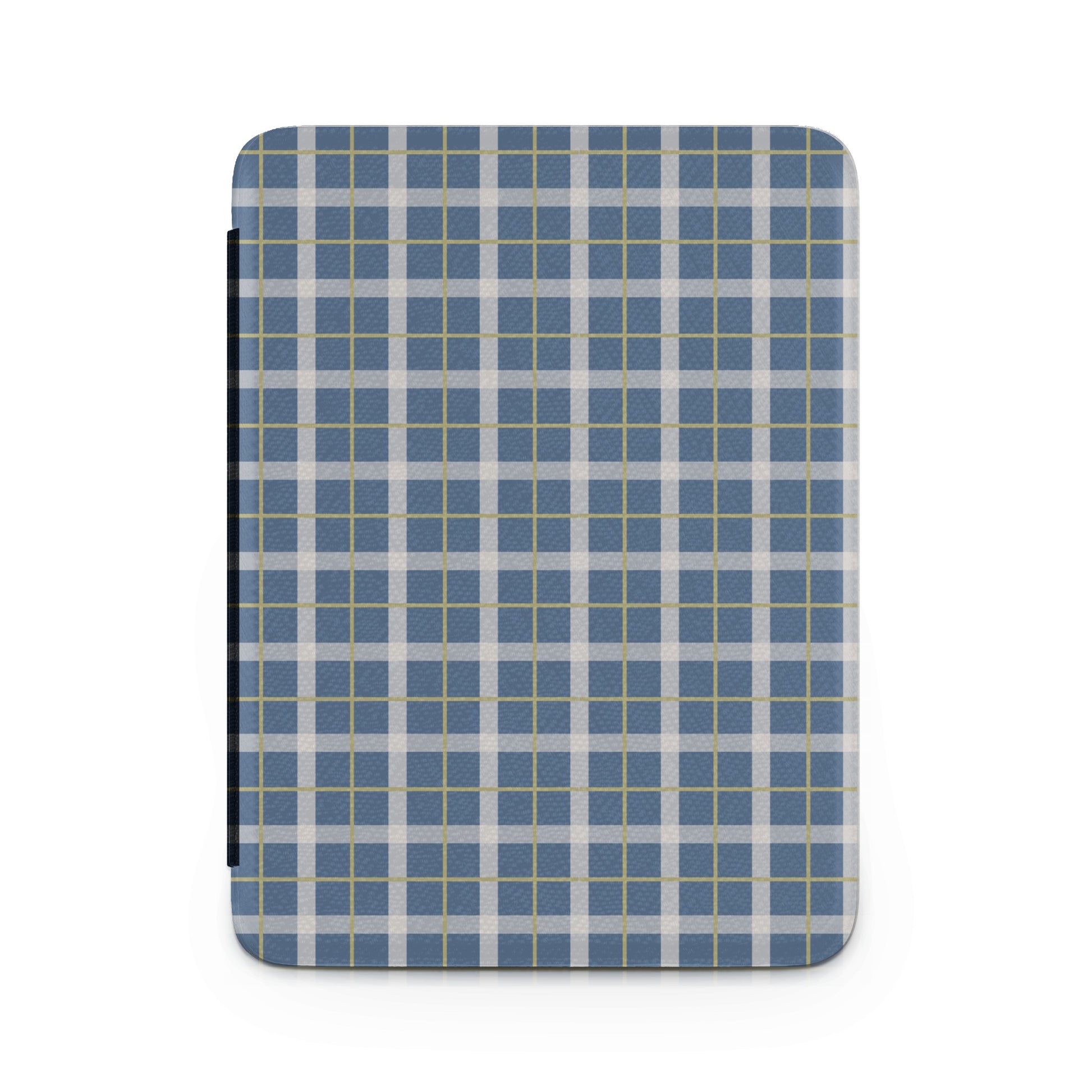 Blue and Grey Plaid Pattern Protective Tablet Cover