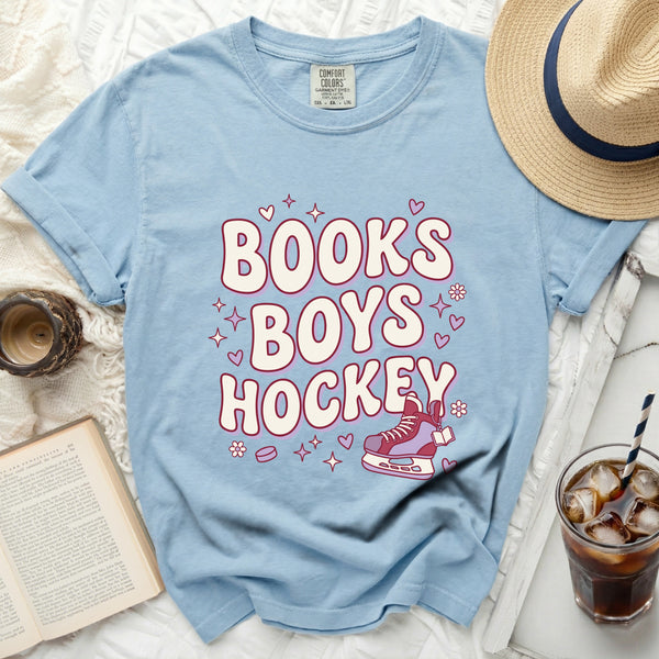 Books Boys Hockey Tee in Chambray