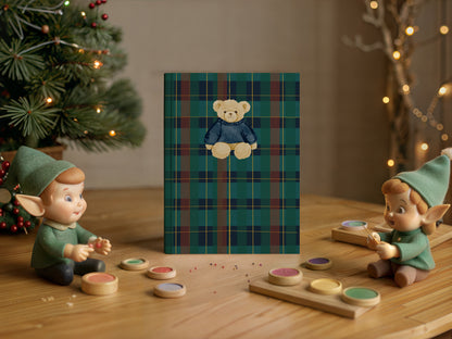 Happy bear notebook with a festive holiday design