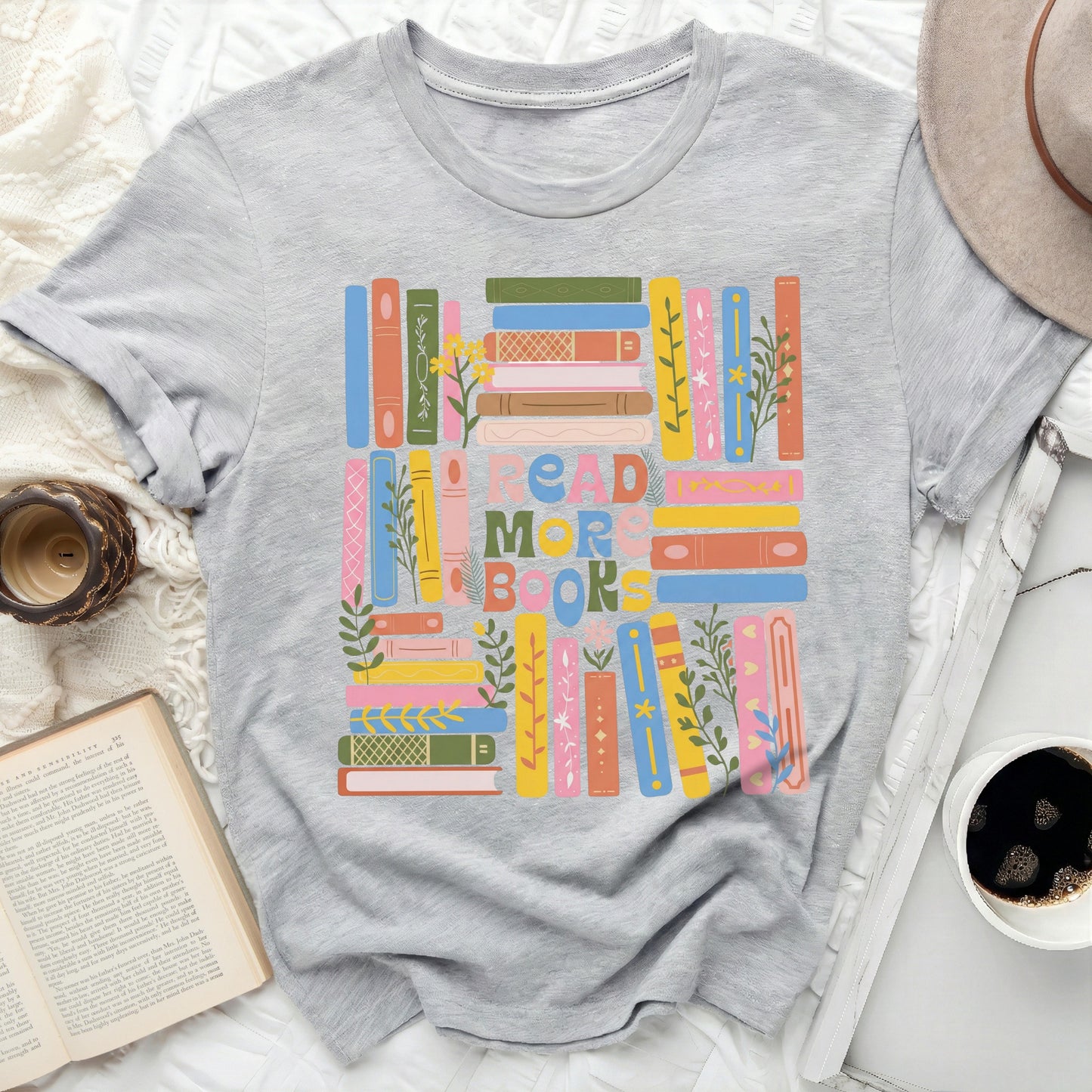Read More Books Colorful Graphic T-Shirt for Book Lovers