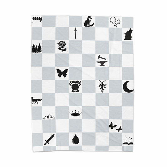 Stylish Game of Chess Themed Design Blanket