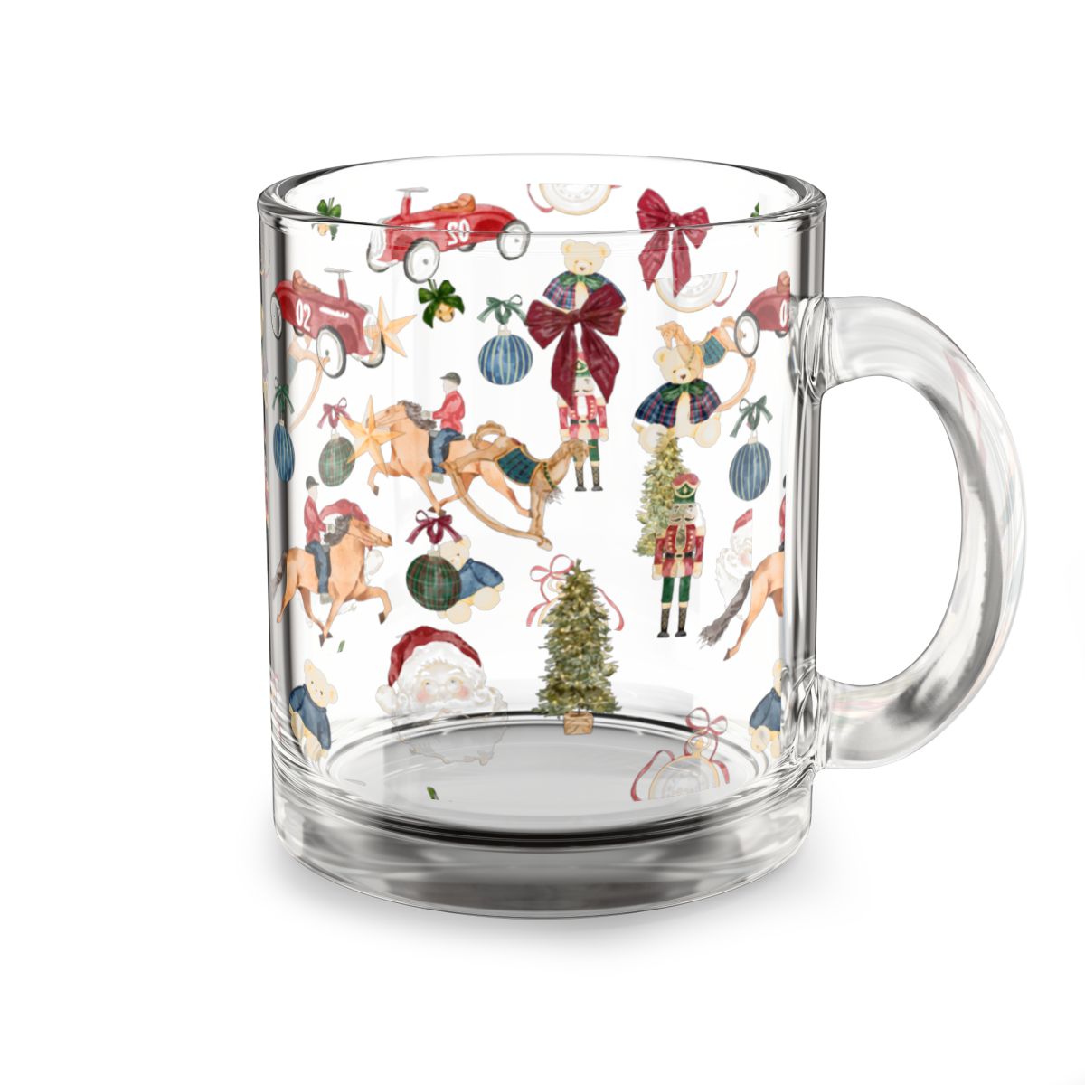 Festive Christmas Pattern Clear Glass Mug product