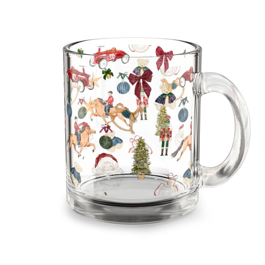 Festive Christmas Pattern Clear Glass Mug product