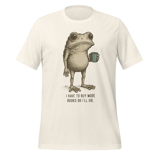 Funny Frog with Coffee and Books T-shirt