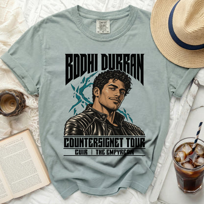 Bodhi Durran Countersignet Tour t-shirt with a portrait and text.