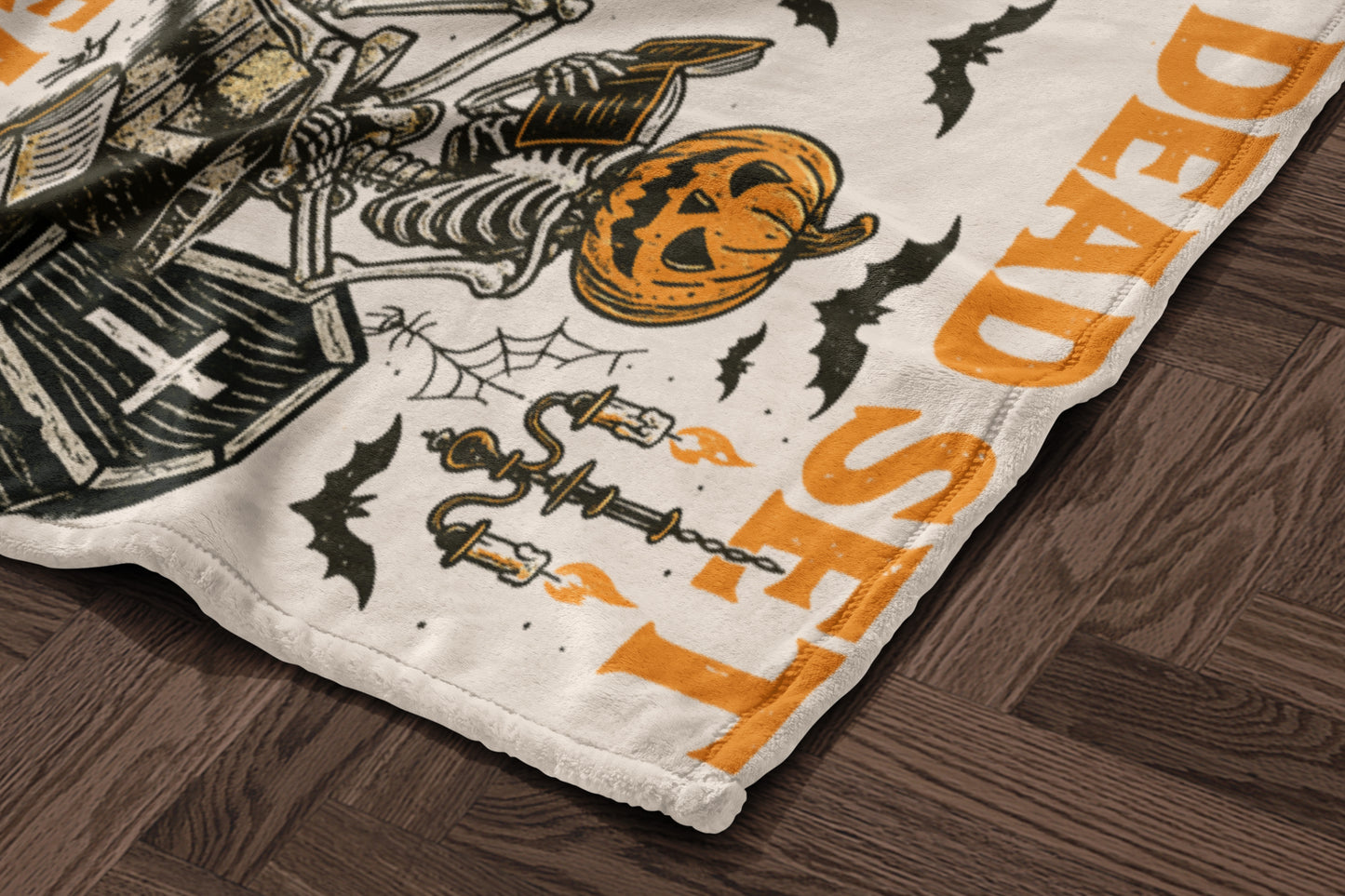 Dead Set Halloween Themed Skeleton Blanket