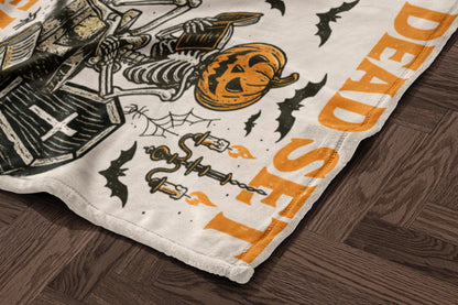 Dead Set Halloween Themed Skeleton Blanket