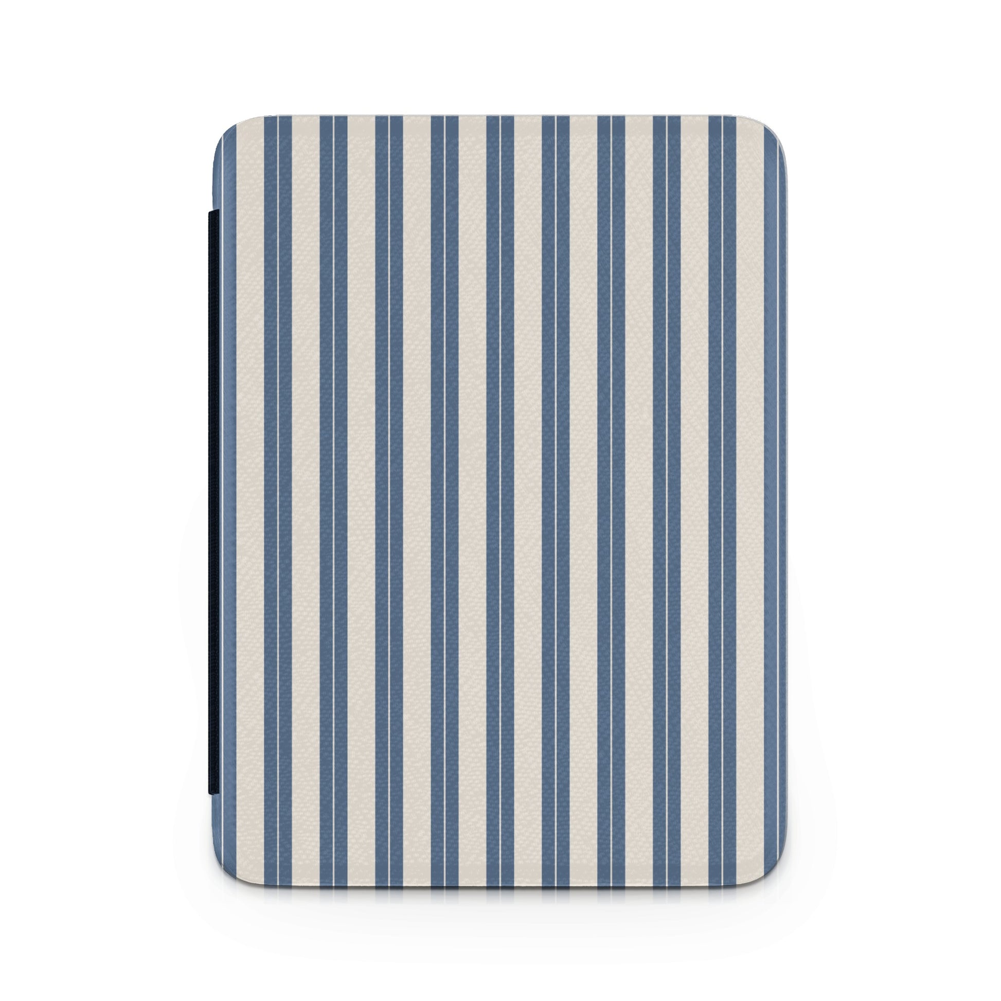 Blue and White Vertical Striped Pattern Notebook