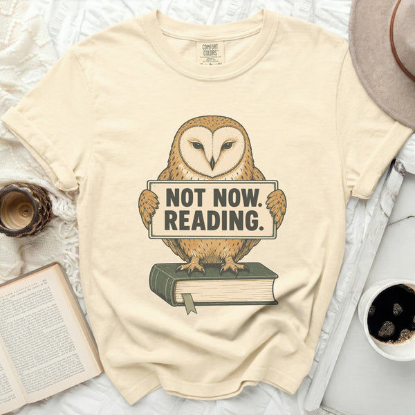 Not Now Reading Tee in Ivory