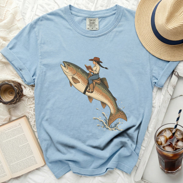 Trout Rider Tee in Chambray