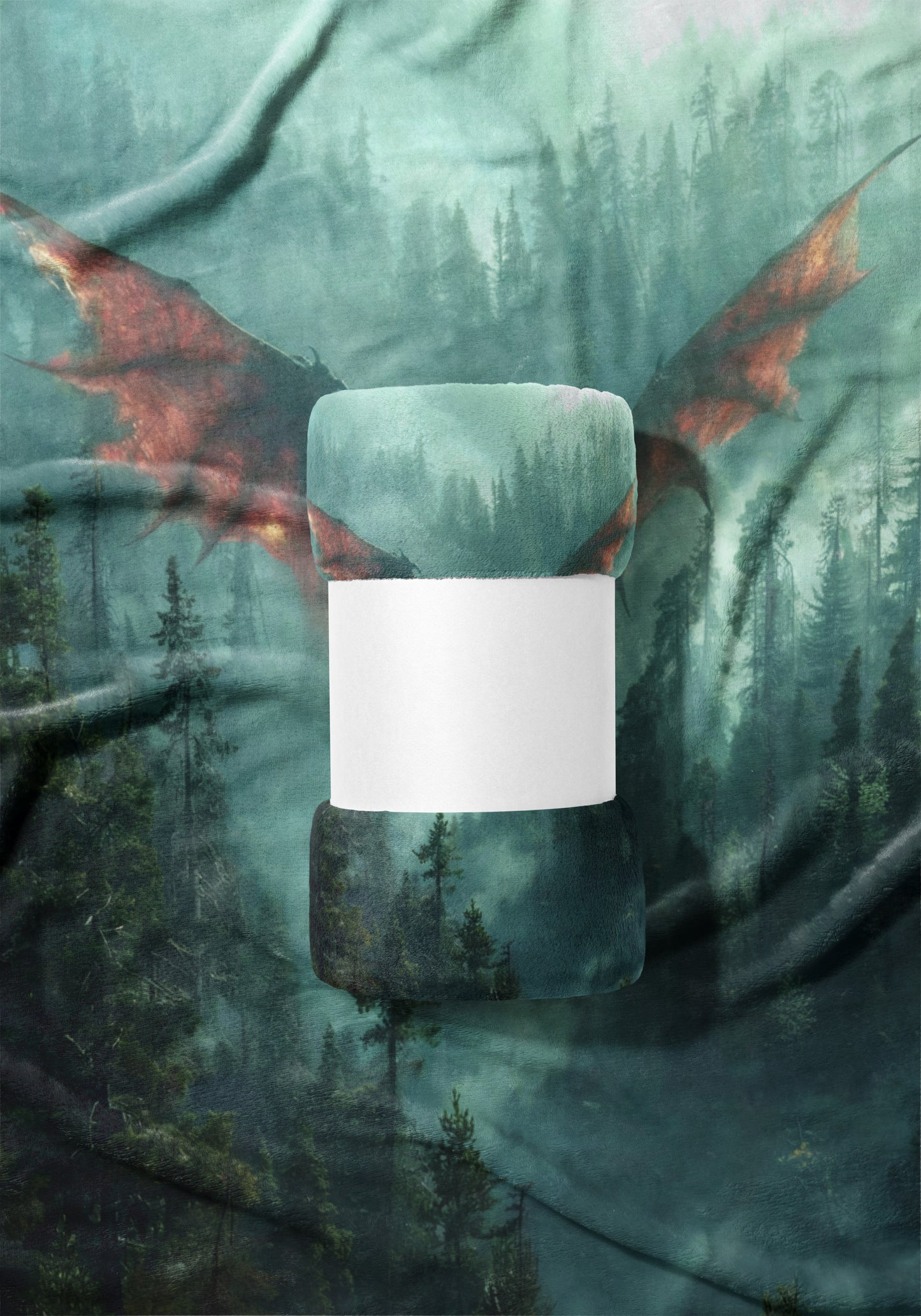 Fantasy Dragon Art Forest Scene Blanket