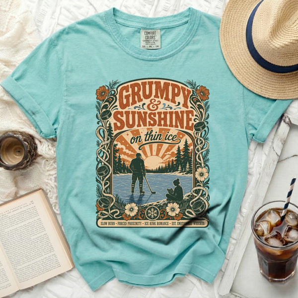 Grumpy & Sunshine Thin Ice Romance Tee in Island Reef