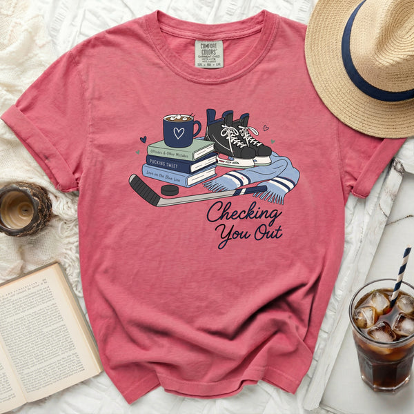 Checking You Out Hockey Fan Tee in Crunchberry