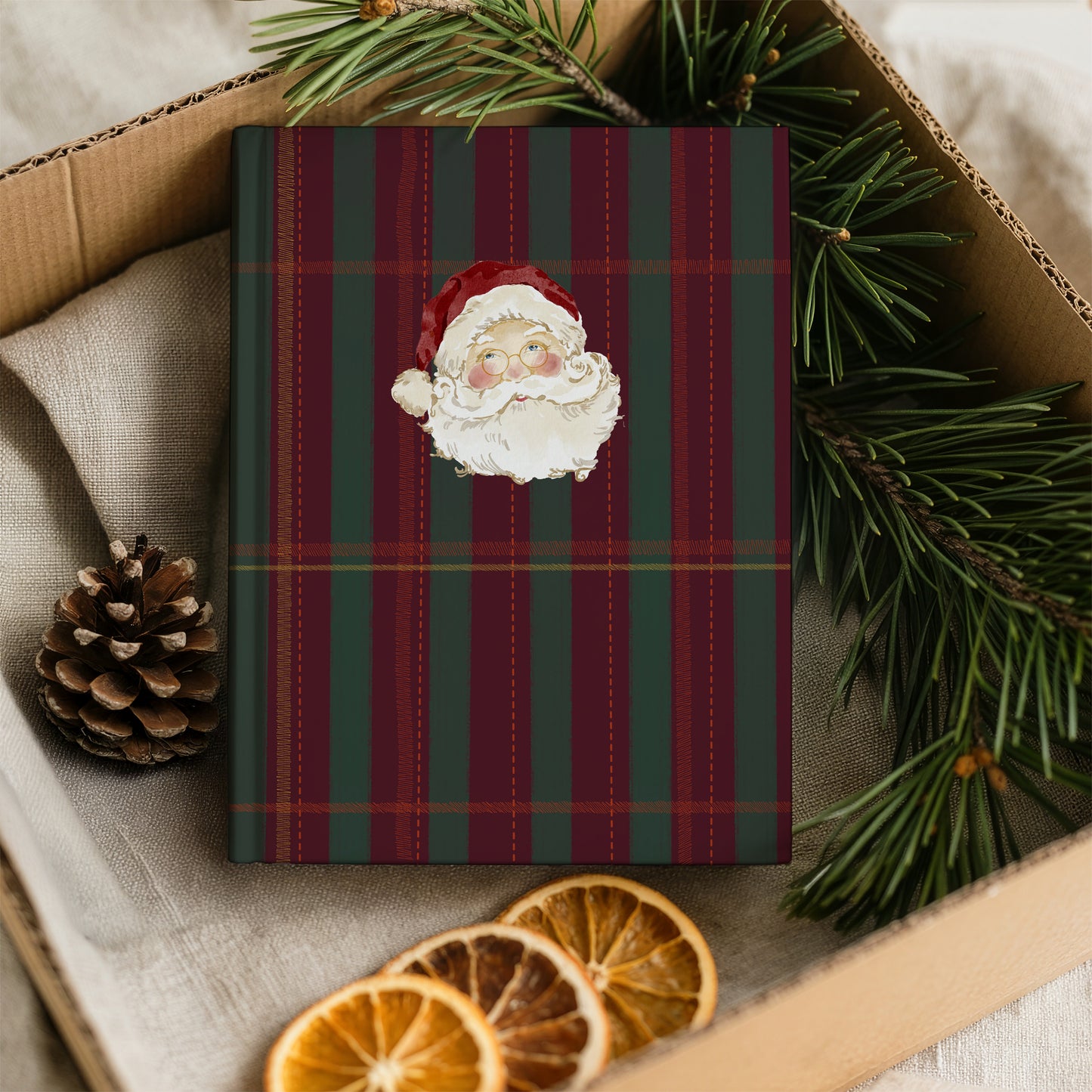 Festive Santa Claus Plaid Notebook for Holiday Inspiration