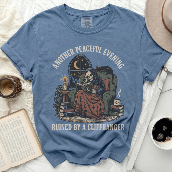 Cozy Cliffhanger Tee in Blue Jean