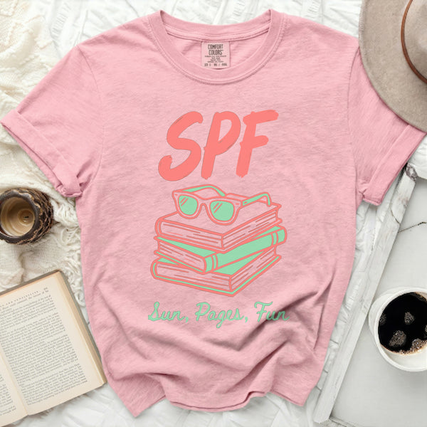 Sun, Pages, Fun Tee in Blossom