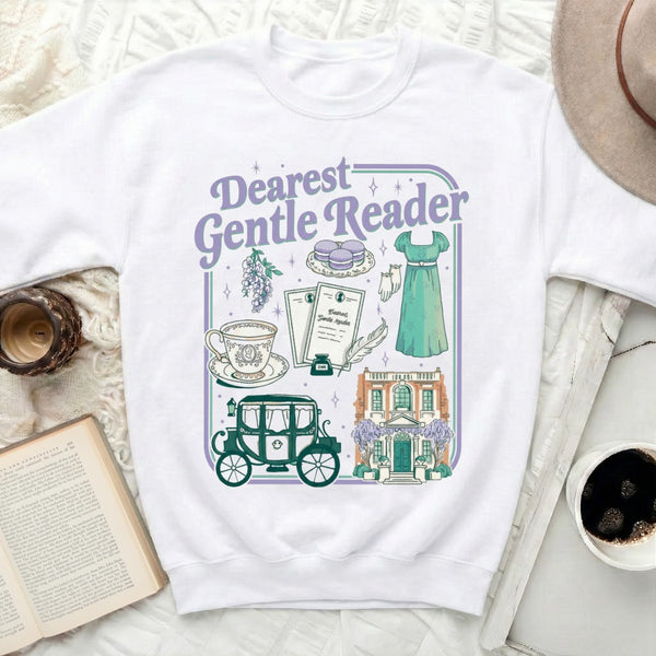 Dearest  Reader Sweatshirt in White
