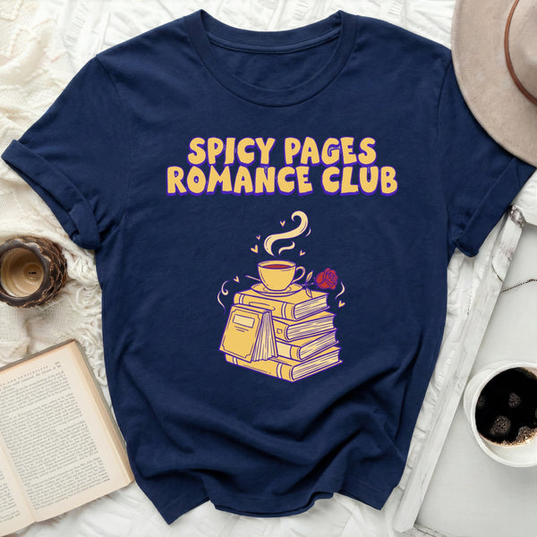 Spicy Pages Tee in Navy