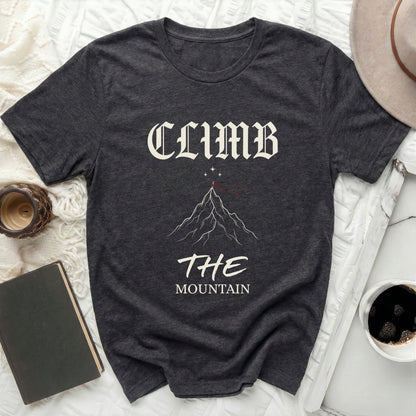 Climb The Mountain Graphic Tee t-shirt product type

T-shirt, Graphic Tee, Mountain Design, Climb Mountain, Adventure Shirt, Outdoor Apparel, Hiking Tee, Nature Lover, Exploration Gear, Peak Conqueror, Charcoal Tee, Round Neck Tee, Short Sleeve Top, Inspiration Shirt, Wanderlust Apparel, Rock Climbing, Summit Tee, Mountaineering, Journey Shirt, Motivational Top