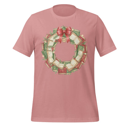 Festive Holiday Wreath T-Shirt with Bow Design