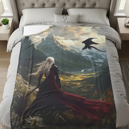 Enchanting Dragon Valley Adventure Fantasy Blanket