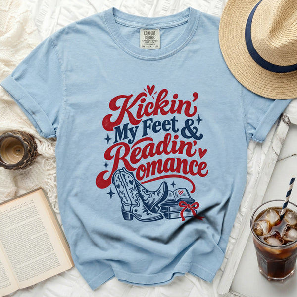 Western Romance Reader Tee in Chambray
