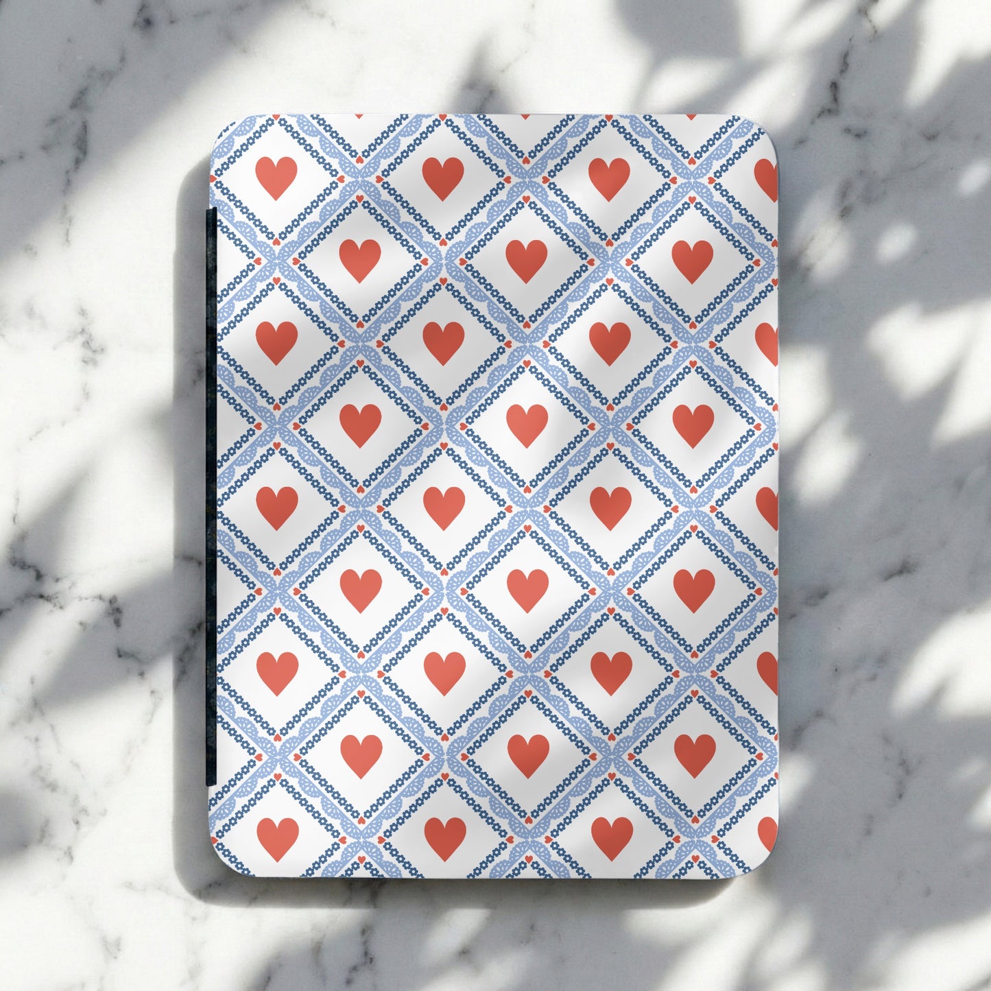 Heart Patterned Design Red and Blue Accent Small Board