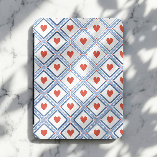 Heart Patterned Design Red and Blue Accent Small Board