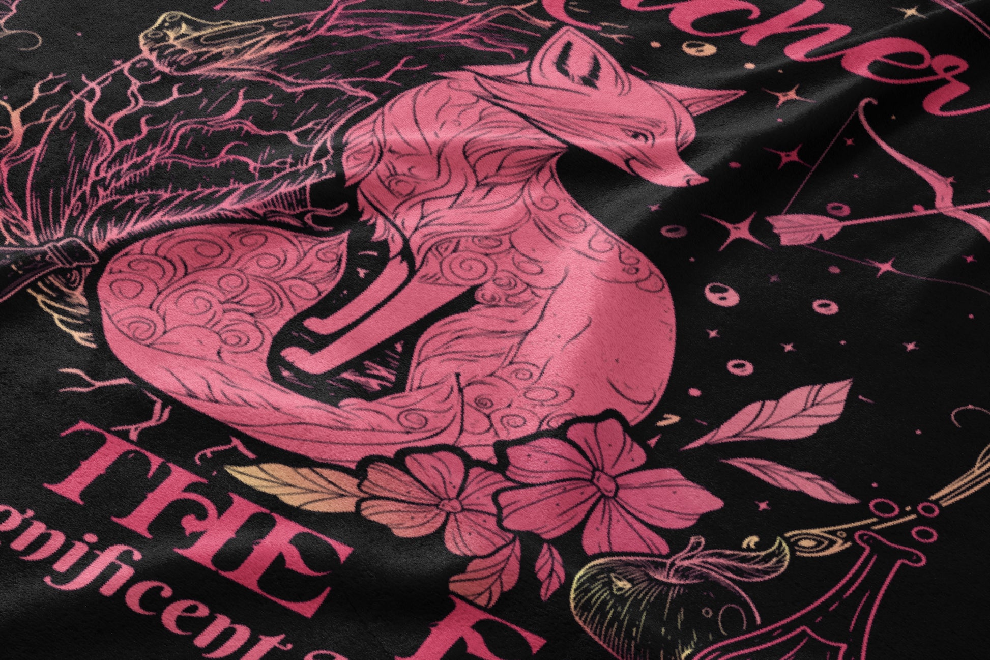 Pink Fox Magnificent Design Fantasy Blanket
