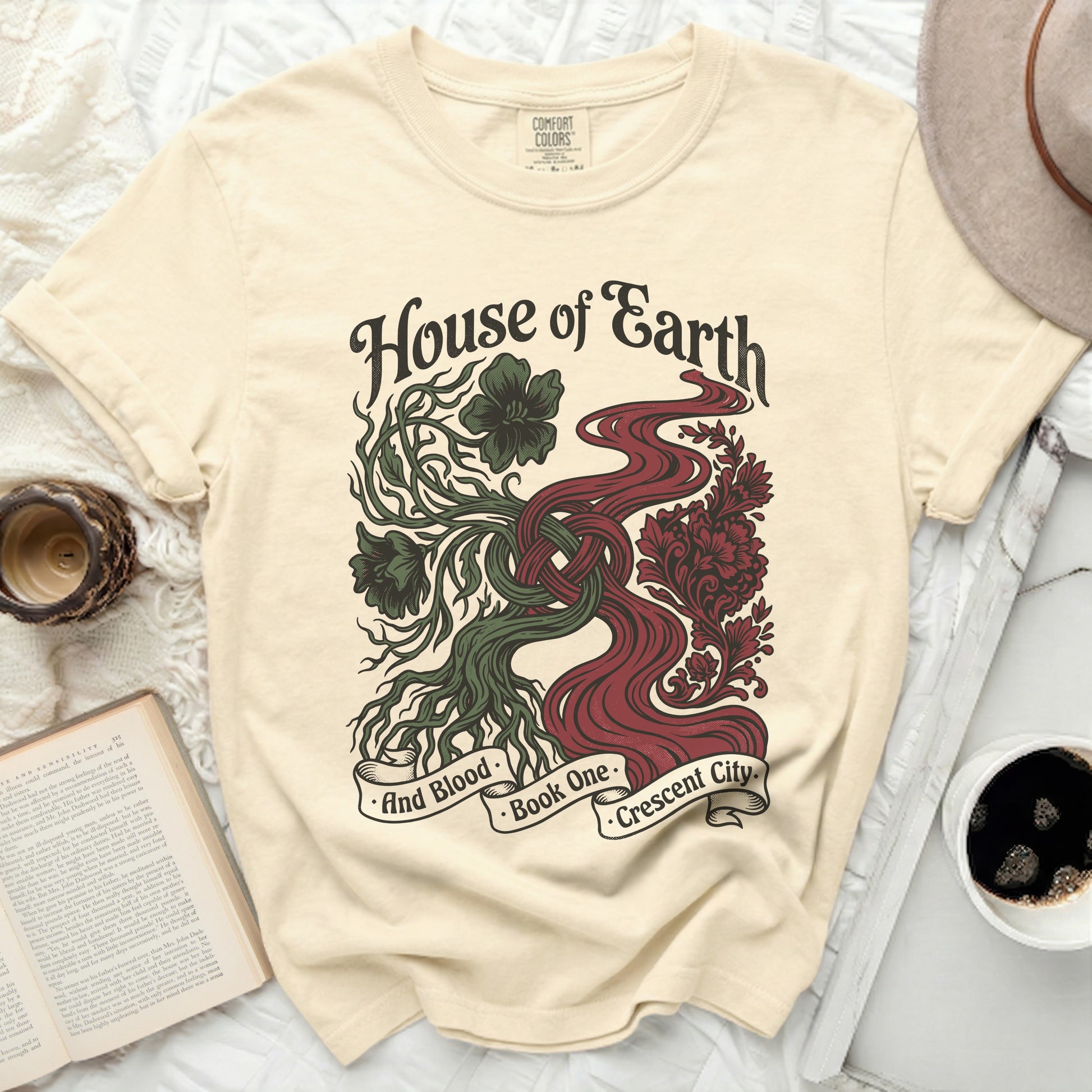 House of Earth and Blood Book One Crescent City graphic t-shirt.
