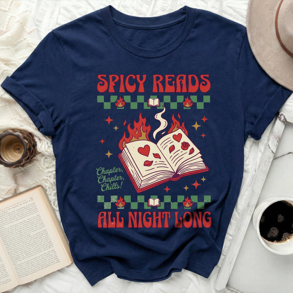 Spicy Reads Tee in Navy