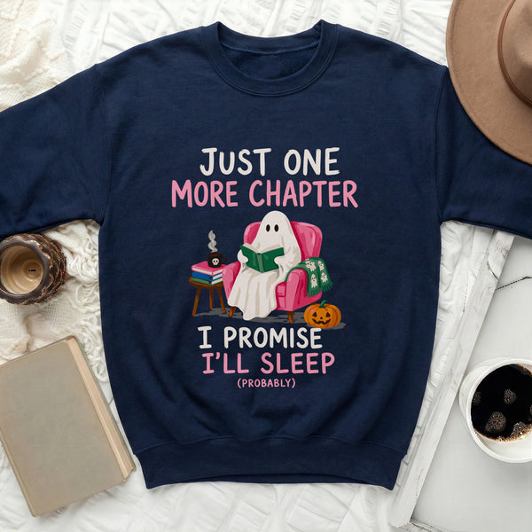 The 'Just One More Chapter' Ghost Sweatshirt in Navy