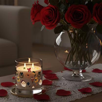 Festive Candle With Christmas Decorations Design Candle
