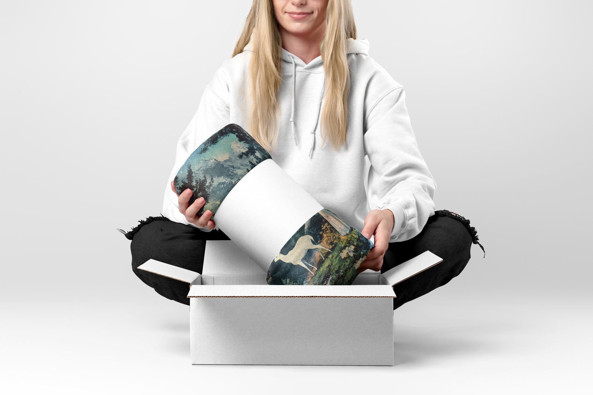 Serene Nature Scene Art Piece Pillow for Comfort